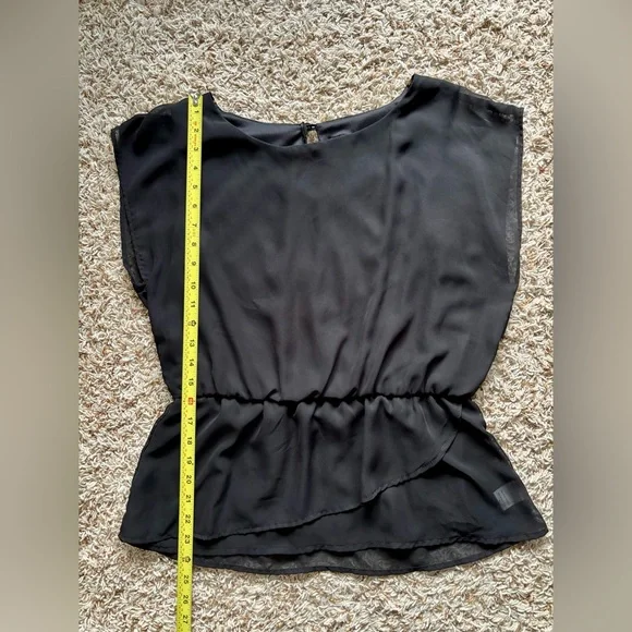 Bobeau Black Sheer Women's Blouse Size S Elegant Feminine - Picture 11 of 12